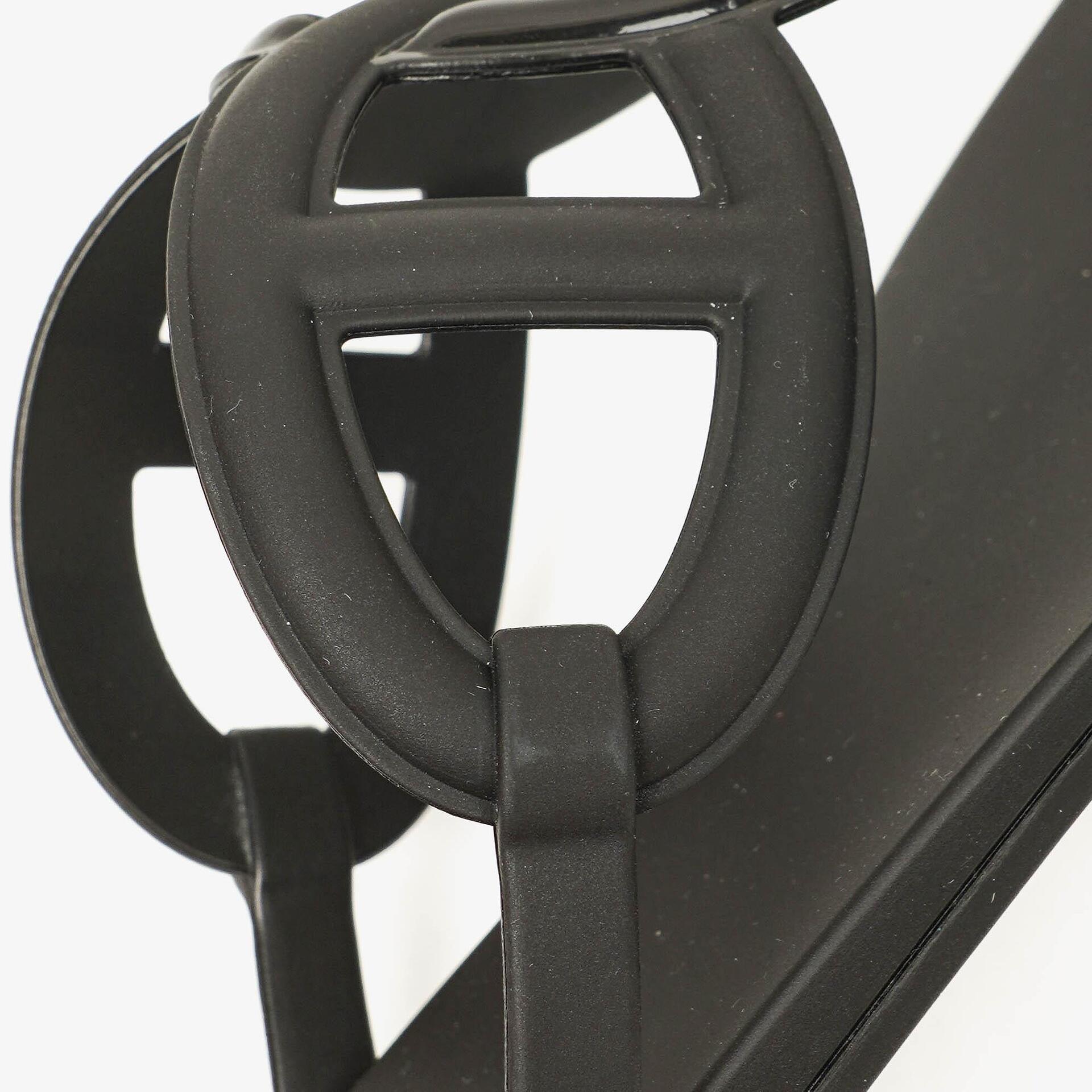 Hermès Egerie Damen-Sandalen aus schwarzem Gummi Größe 37
