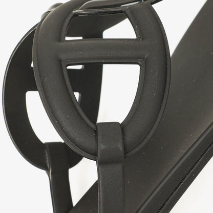 Hermès Egerie Damen-Sandalen aus schwarzem Gummi Größe 37