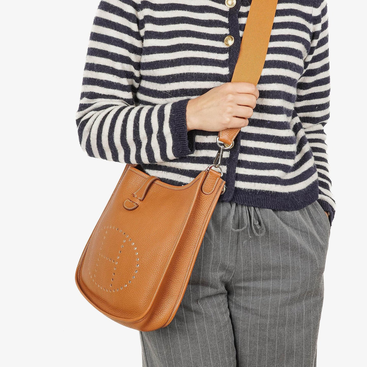 Hermès Evelyne I 29 Schultertasche aus Gold Taurillon Clemence Leder