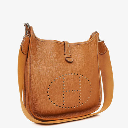 Hermès Evelyne I 29 Schultertasche aus Gold Taurillon Clemence Leder