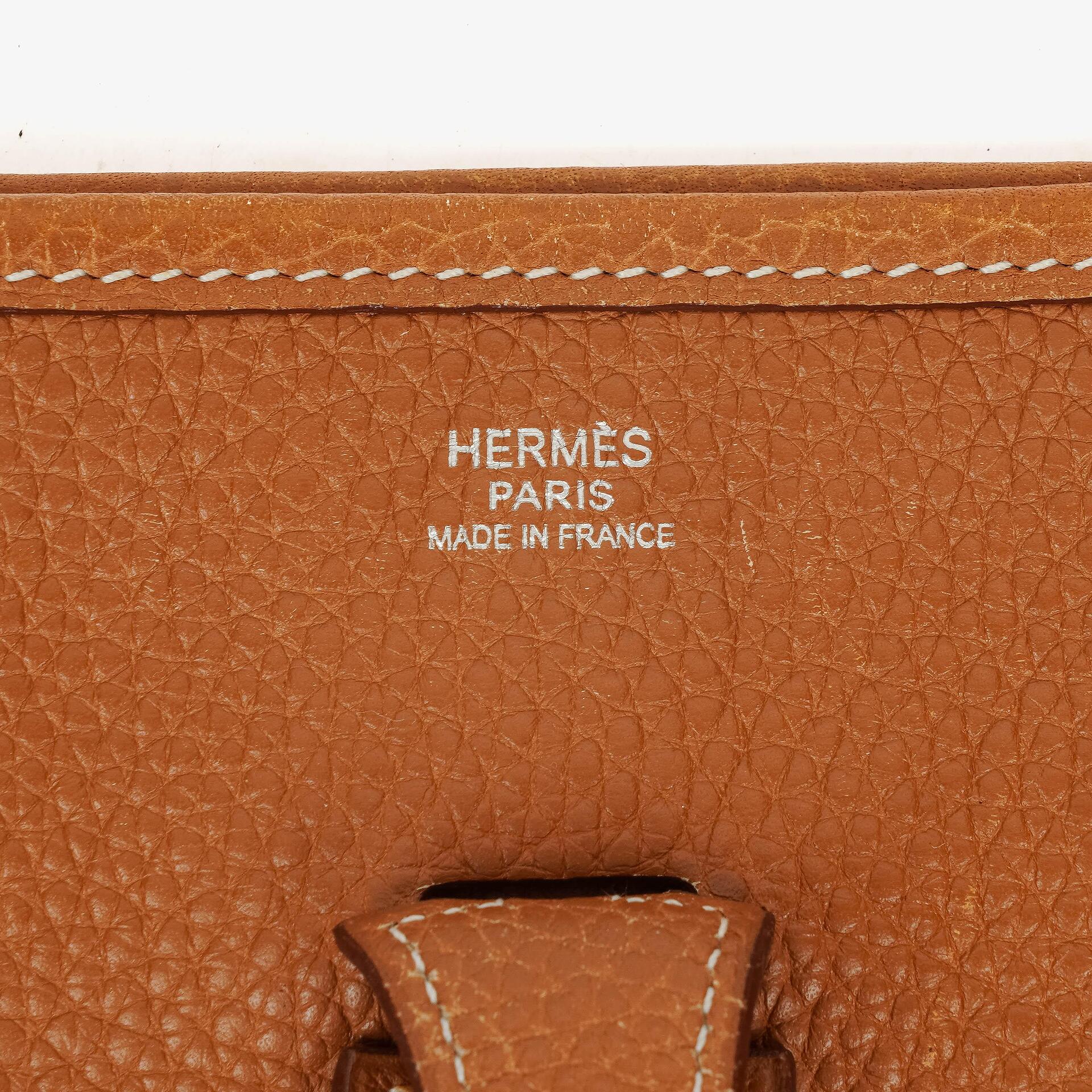 Hermès Evelyne I 29 Schultertasche aus Gold Taurillon Clemence Leder