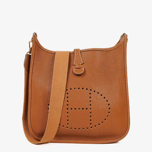Hermes Evelyne I 29 Gold Taurillon Clemence Leder Schultertasche