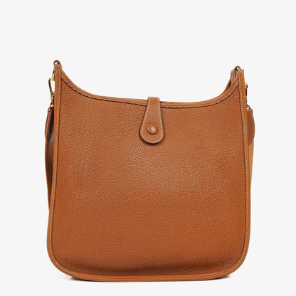 Hermes Evelyne I 29 Gold Taurillon Clemence Leder Schultertasche