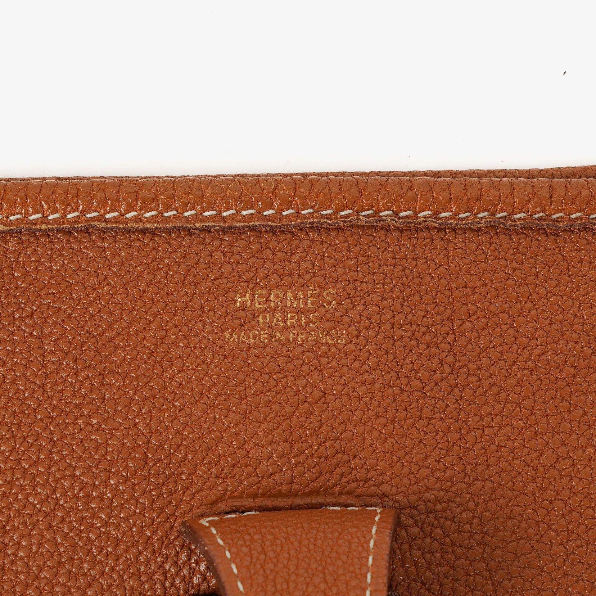 Hermes Evelyne I 29 Gold Taurillon Clemence Leder Schultertasche