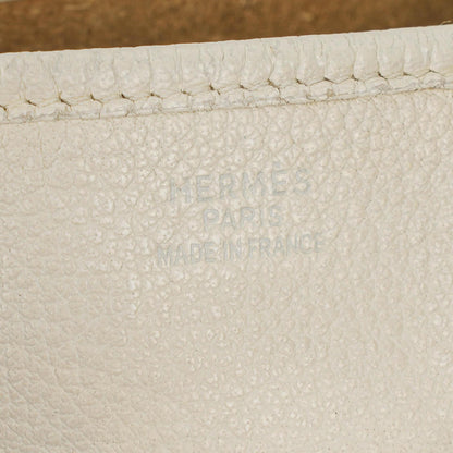 Hermès Evelyne I 30 Schultertasche aus weißem Clemence-Leder