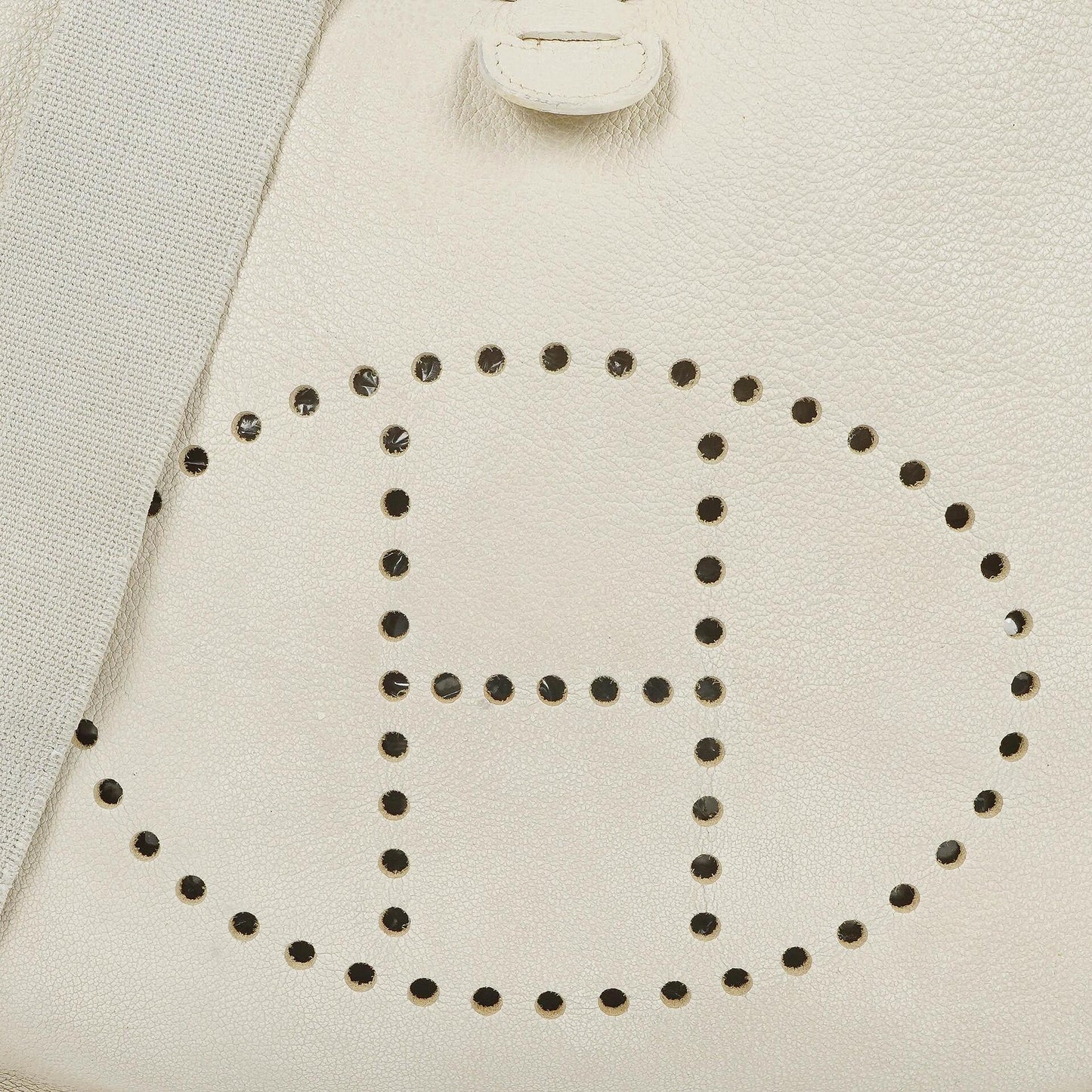 Hermès Evelyne I 30 Schultertasche aus weißem Clemence-Leder