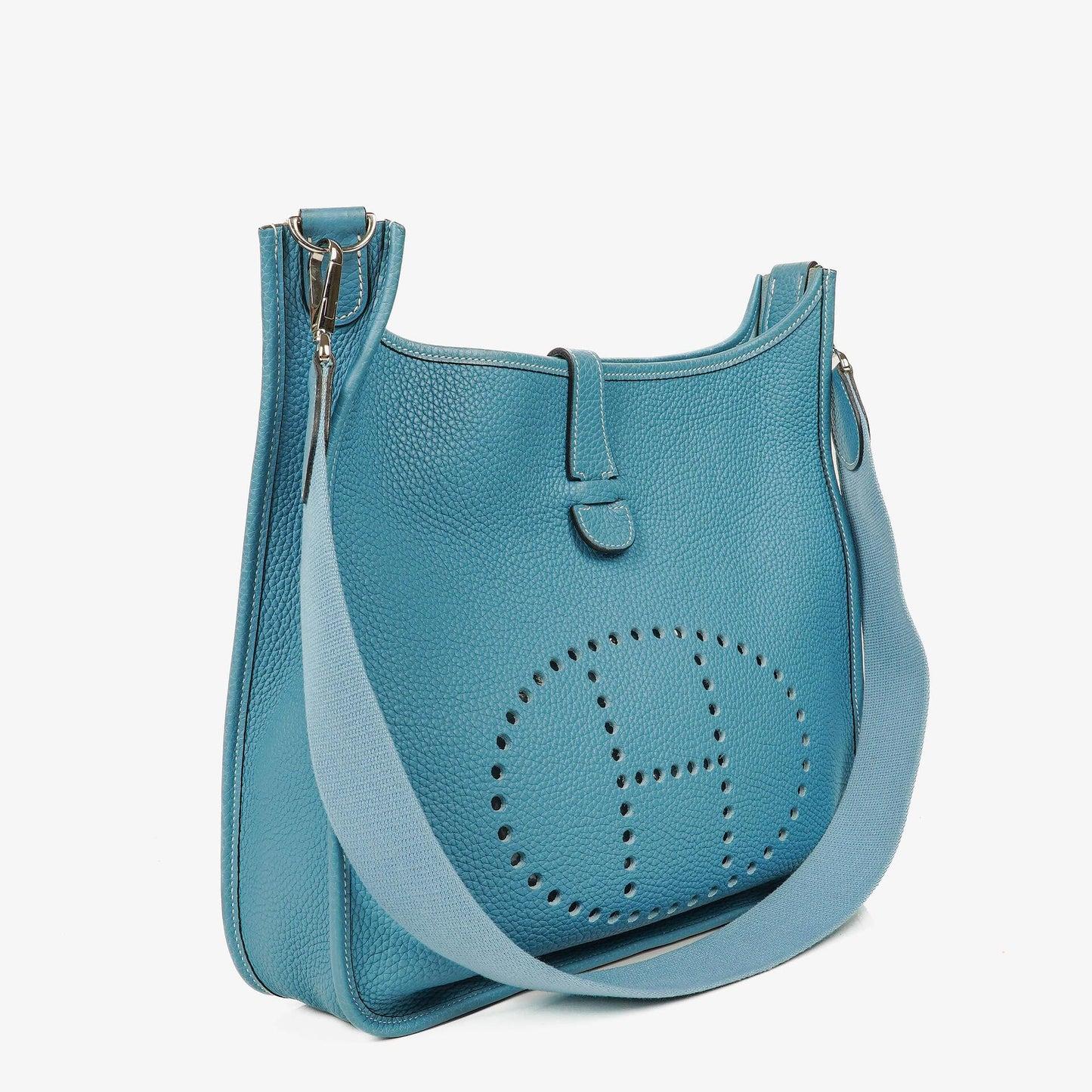 Hermès Evelyne I 32 Schultertasche aus Taurillon Clemence in Neu Bleu Jean