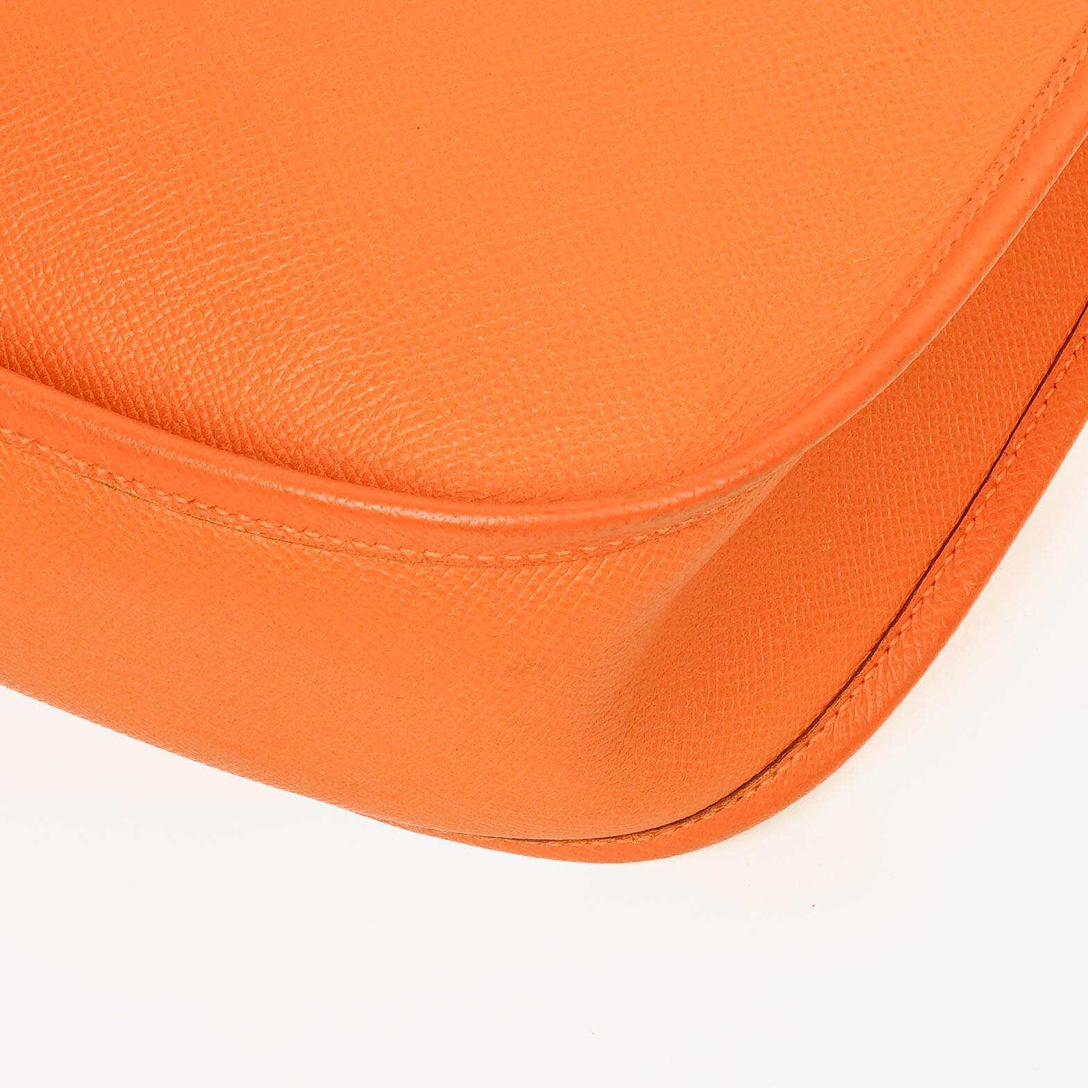 Hermès Evelyne I 33 Schultertasche aus orangefarbenem Epsom-Leder
