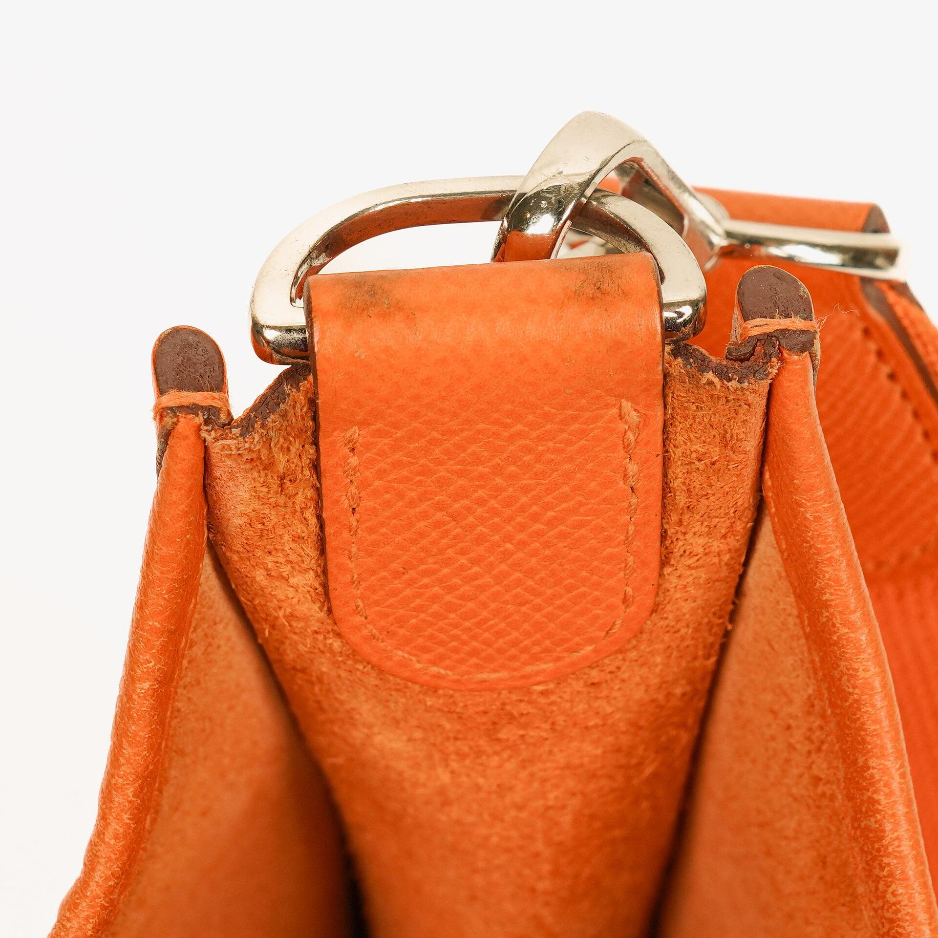 Hermès Evelyne I 33 Schultertasche aus orangefarbenem Epsom-Leder