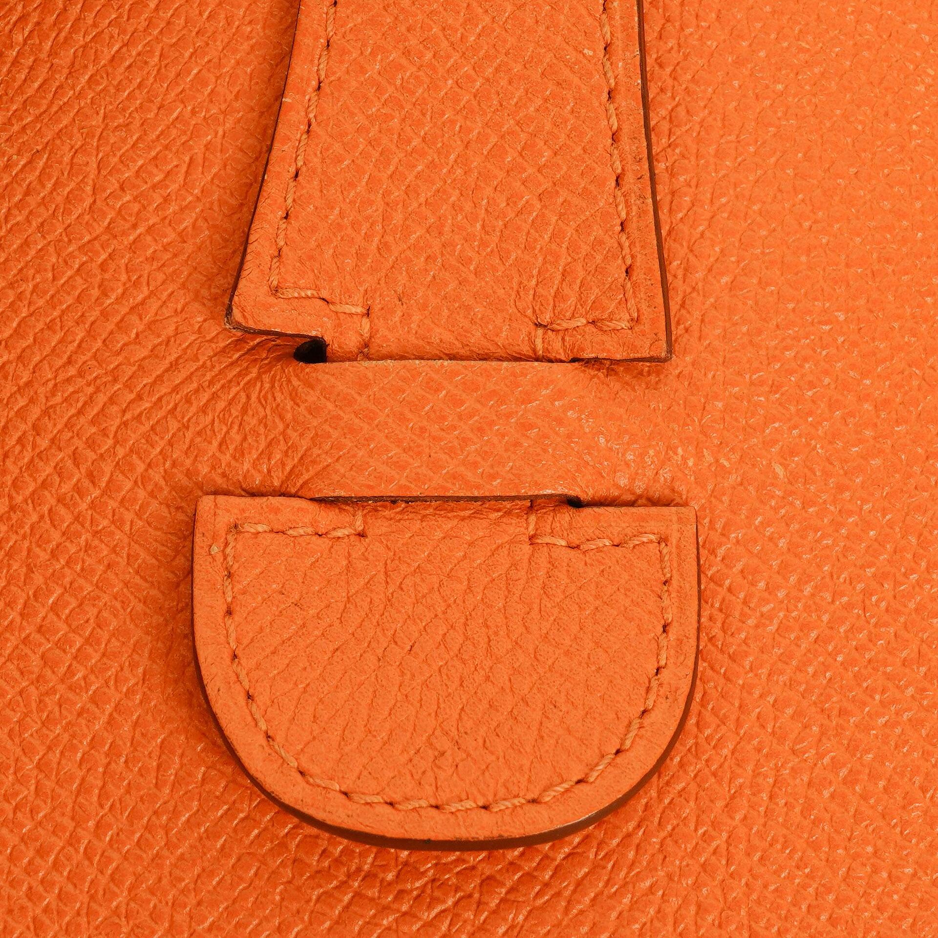 Hermès Evelyne I 33 Schultertasche aus orangefarbenem Epsom-Leder