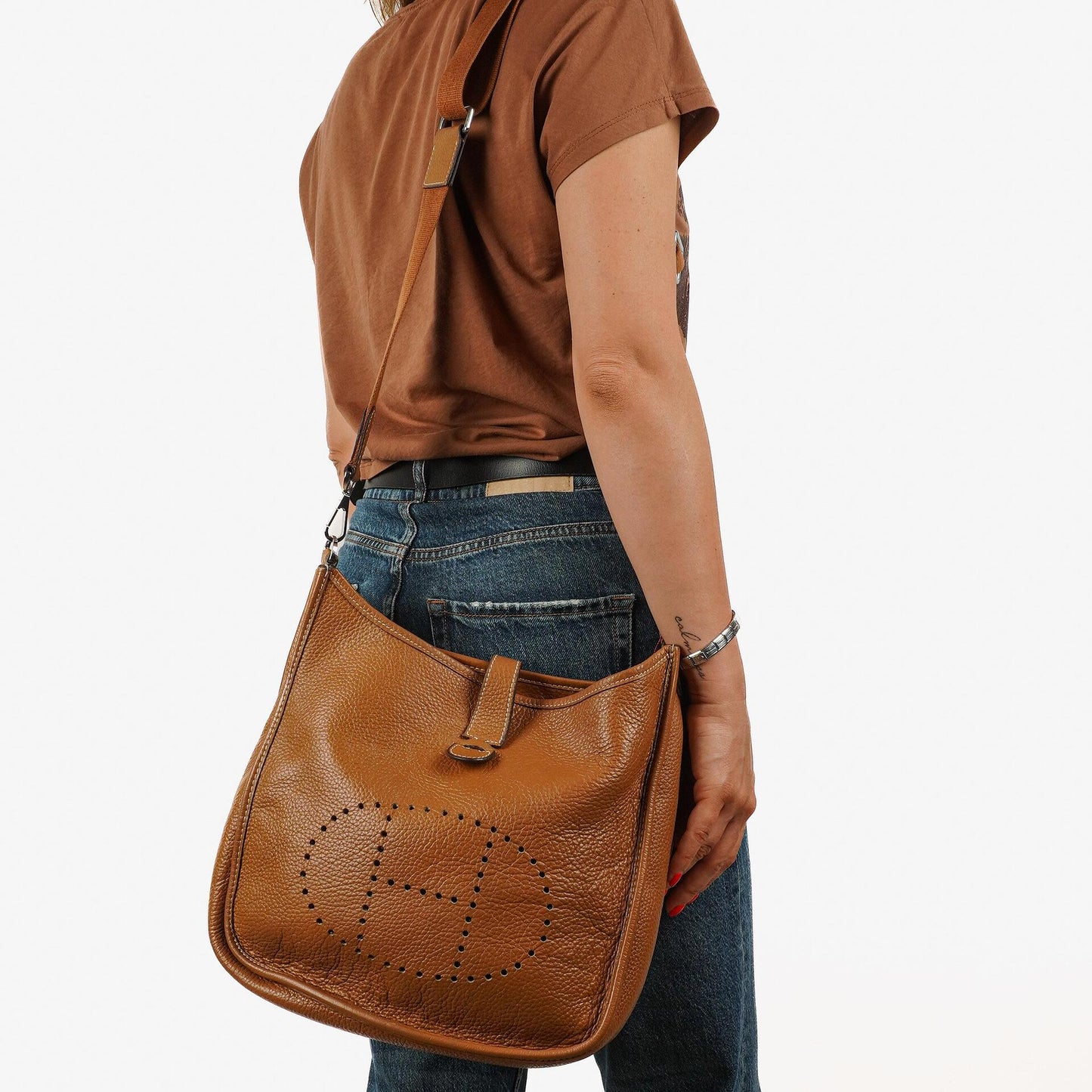 Hermes Evelyne III GM Gold Taurillon Clemence Leder Tasche