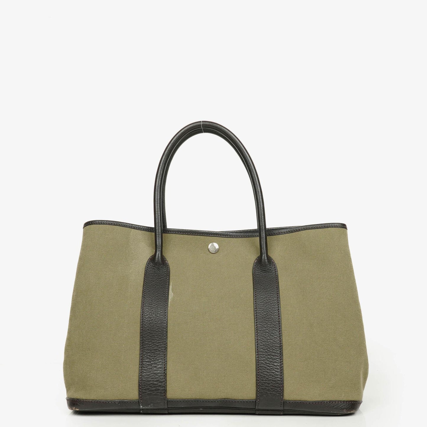 Hermès Garden Party 36 PM Handtasche aus schwarzem Büffelleder und Canvas