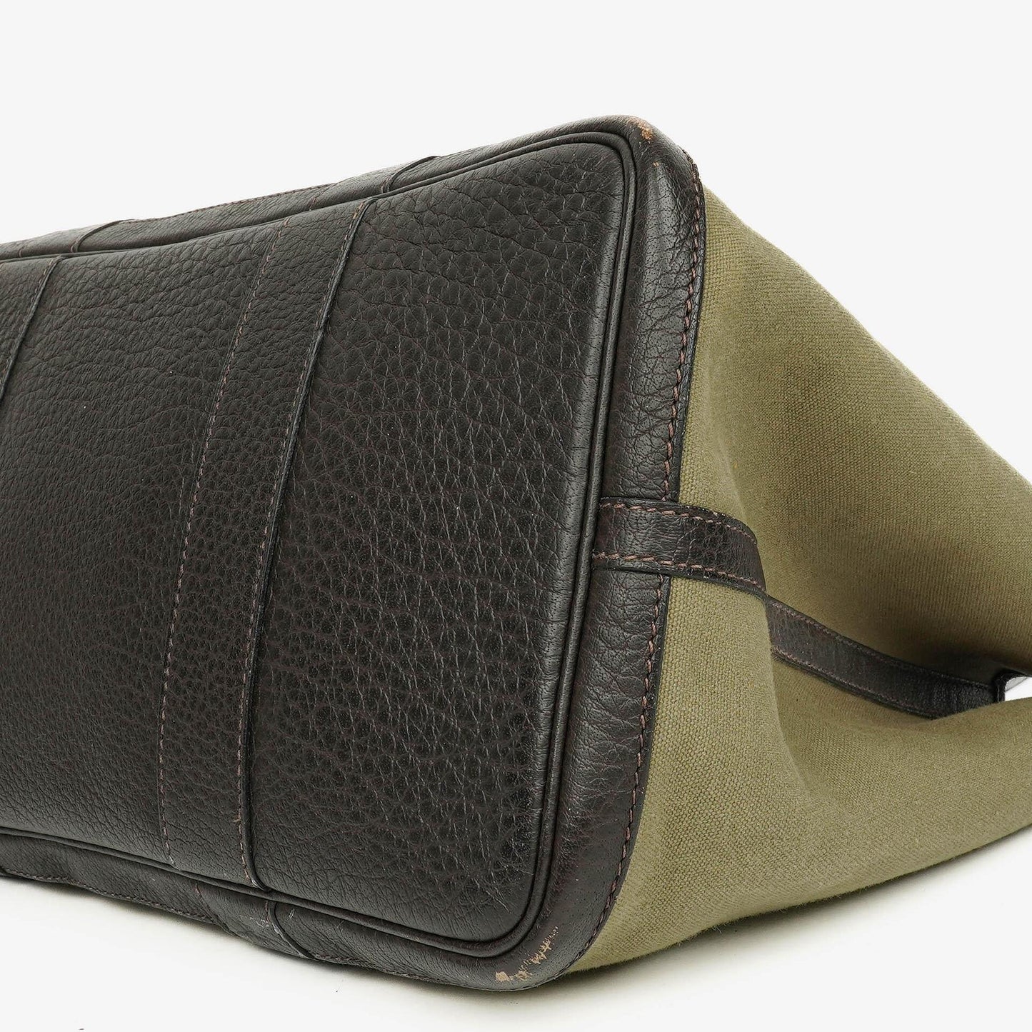Hermès Garden Party 36 PM Handtasche aus schwarzem Büffelleder und Canvas