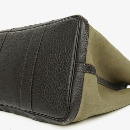 Hermès Garden Party 36 PM Handtasche aus schwarzem Büffelleder und Canvas