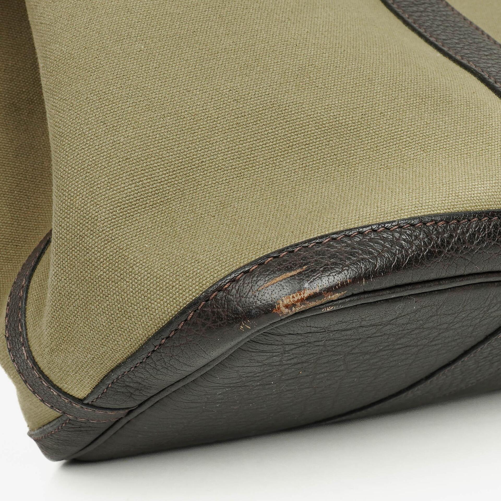 Hermès Garden Party 36 PM Handtasche aus schwarzem Büffelleder und Canvas