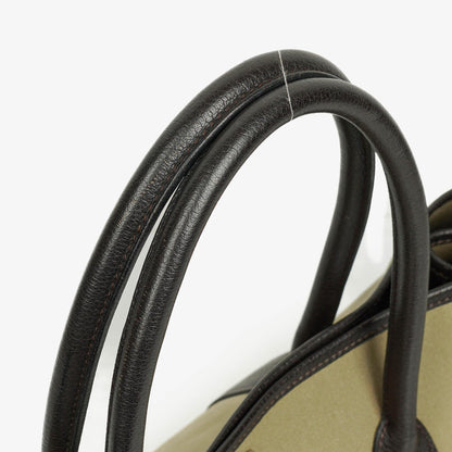 Hermès Garden Party 36 PM Handtasche aus schwarzem Büffelleder und Canvas