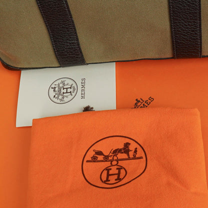 Hermès Garden Party 36 PM Handtasche aus schwarzem Büffelleder und Canvas