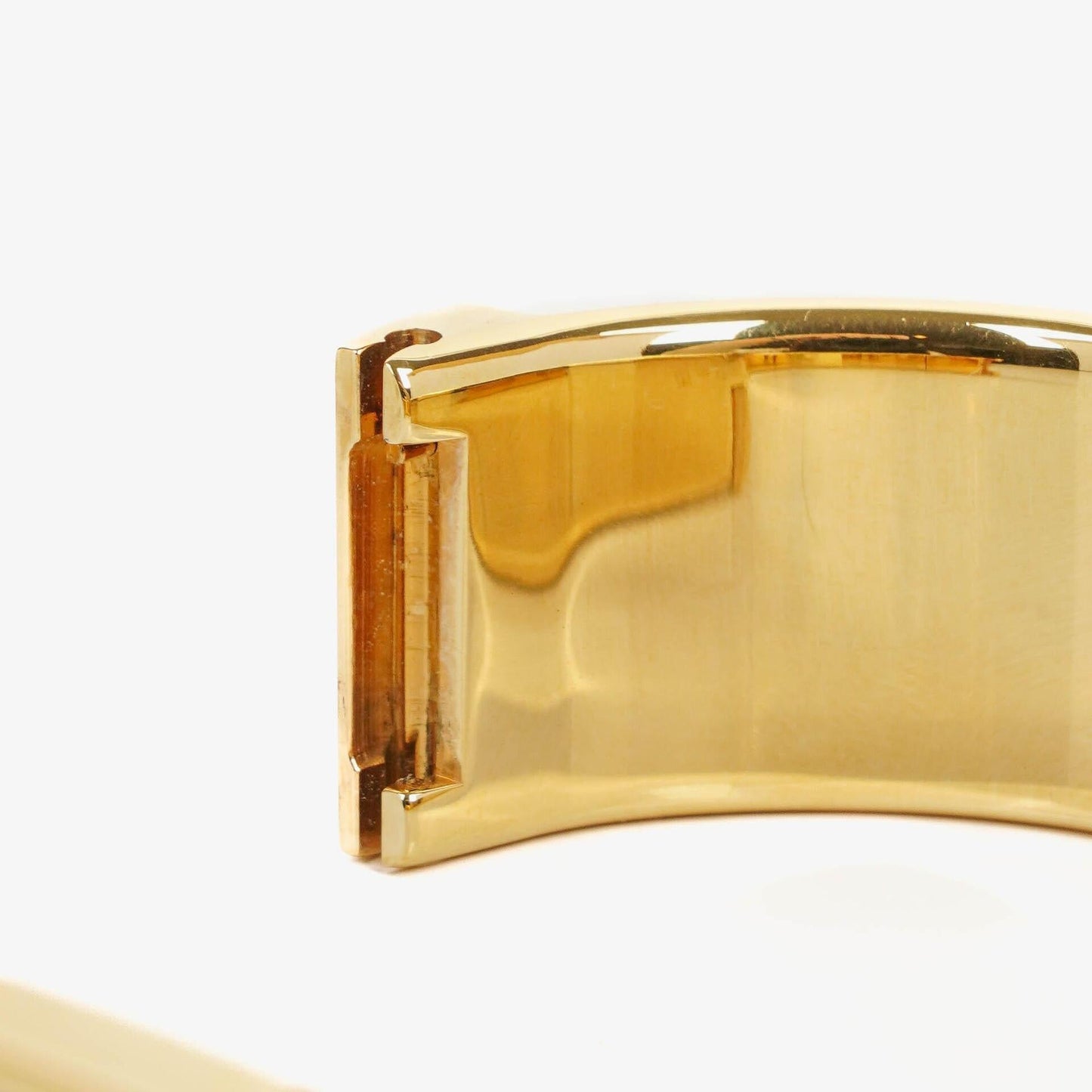 Hermès Loquet Armreif-Quarzuhr L01.100 mit grünem Equestrian Emaille und vergoldetem Finish