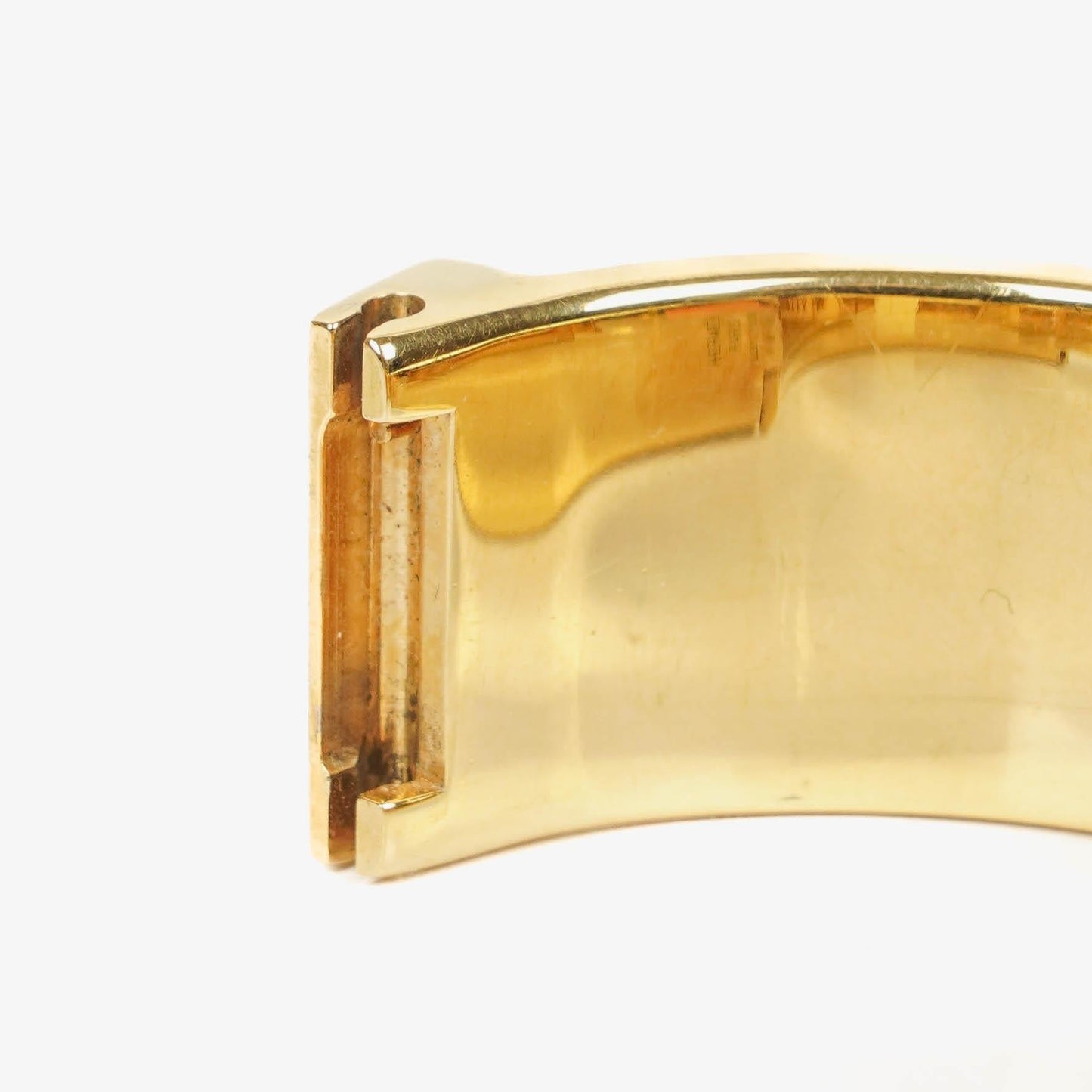 Hermès Loquet L01.100 Armreif-Quarzuhr mit grünem Equestrian-Emaille und Vergoldung