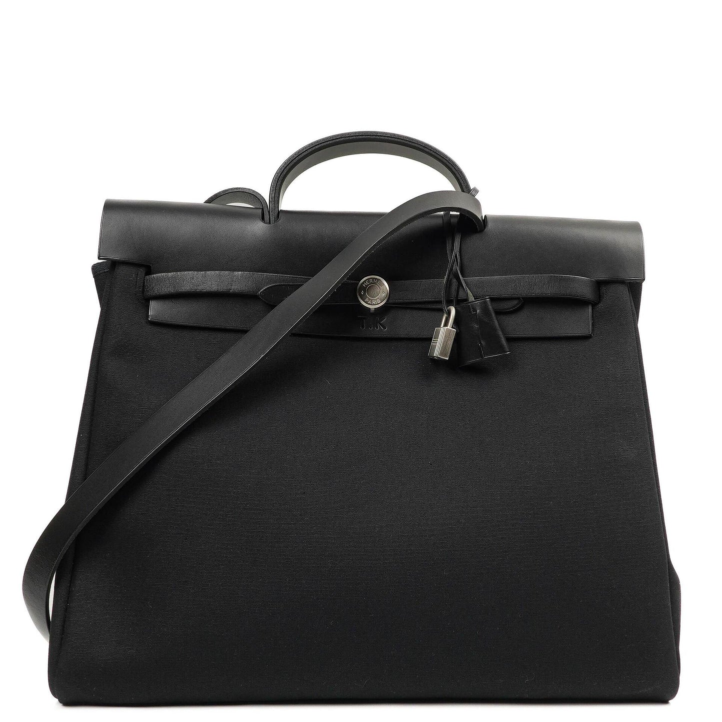 Hermes Herbag Schwarz Toile Vache Hunter MM 2-in-1 Tasche, 2000