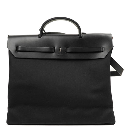 Hermes Herbag Schwarz Toile Vache Hunter MM 2-in-1 Tasche, 2000