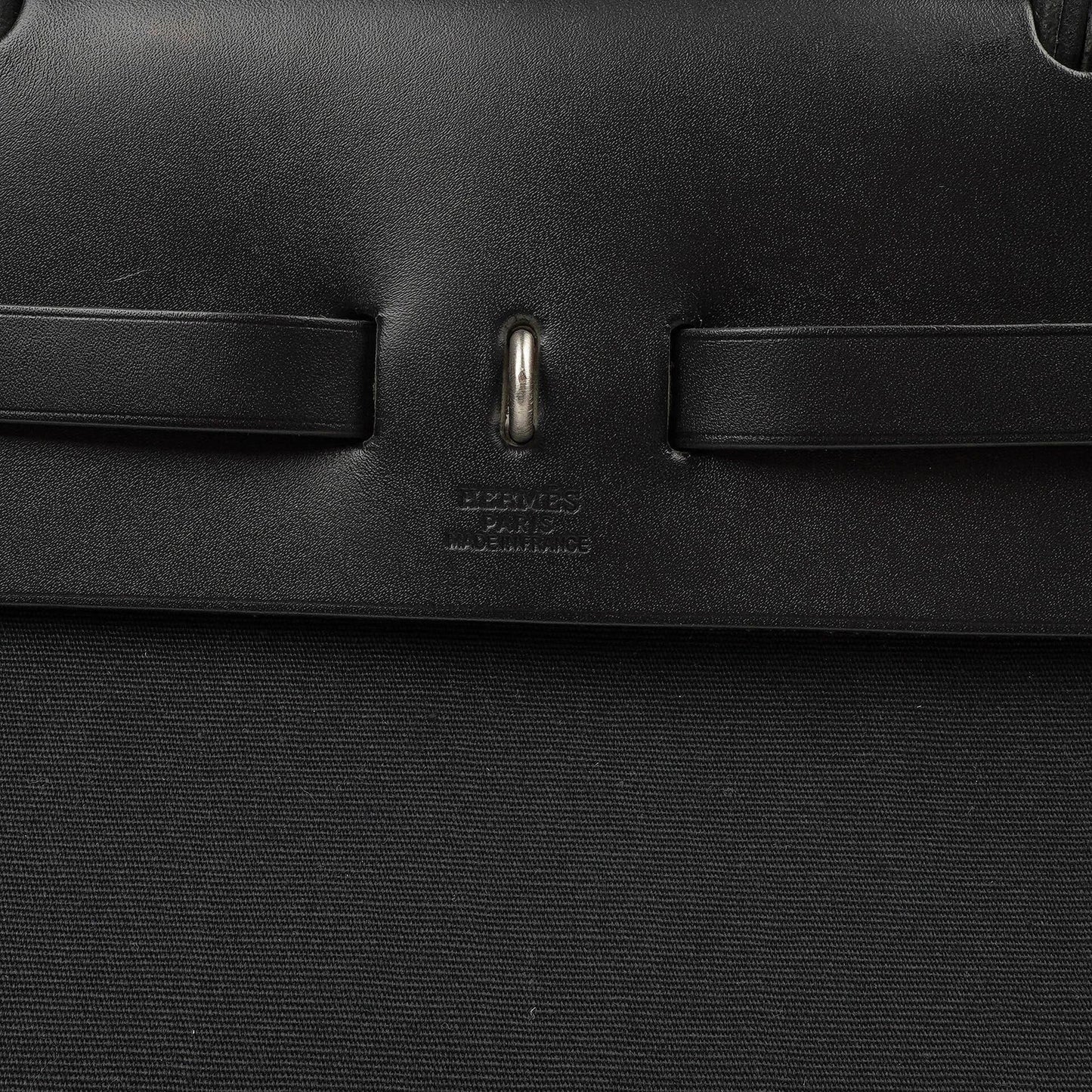 Hermes Herbag Schwarz Toile Vache Hunter MM 2-in-1 Tasche, 2000