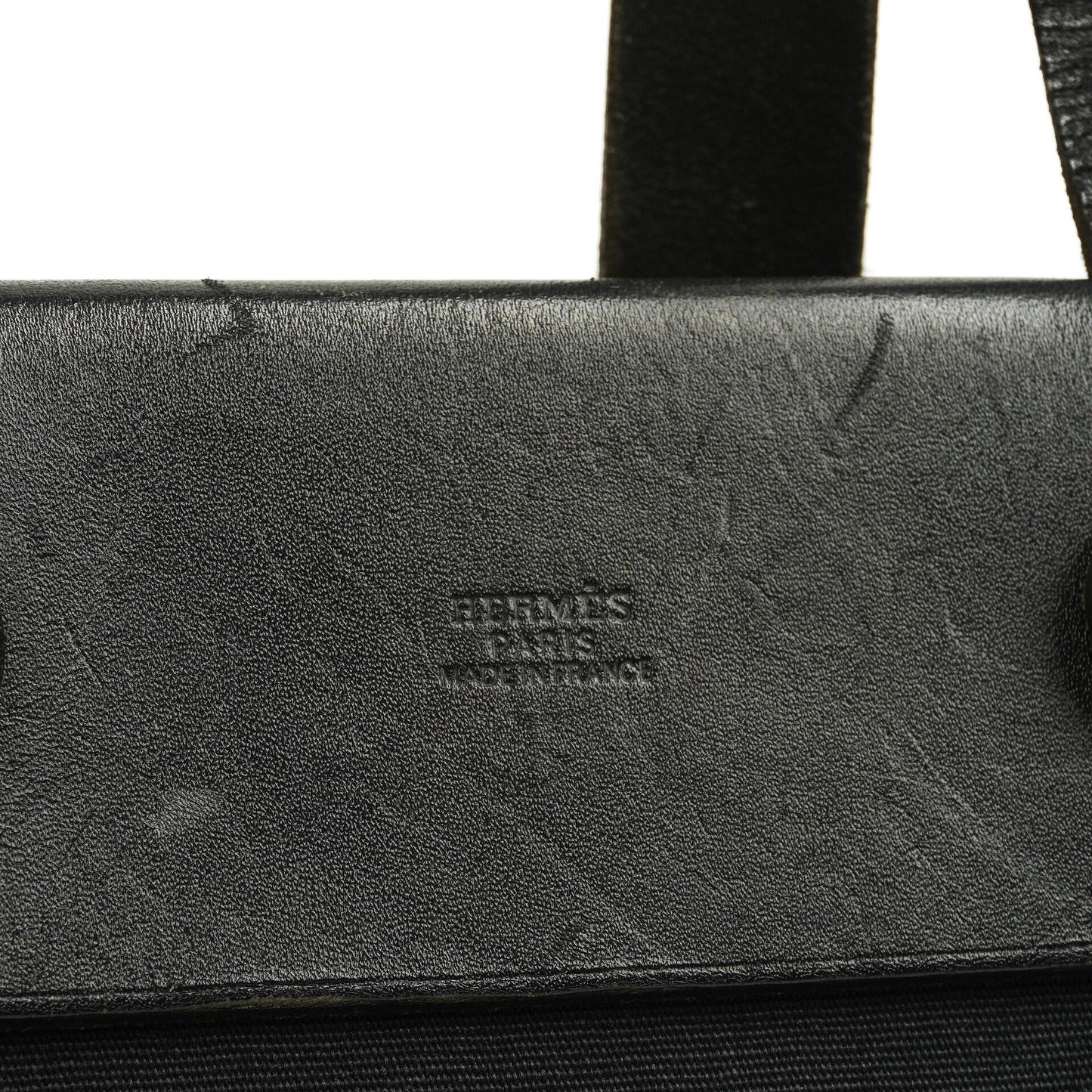 Hermes Herbag Cabas Schwarze Toile Vache Hunter MM 2 in 1 Tasche