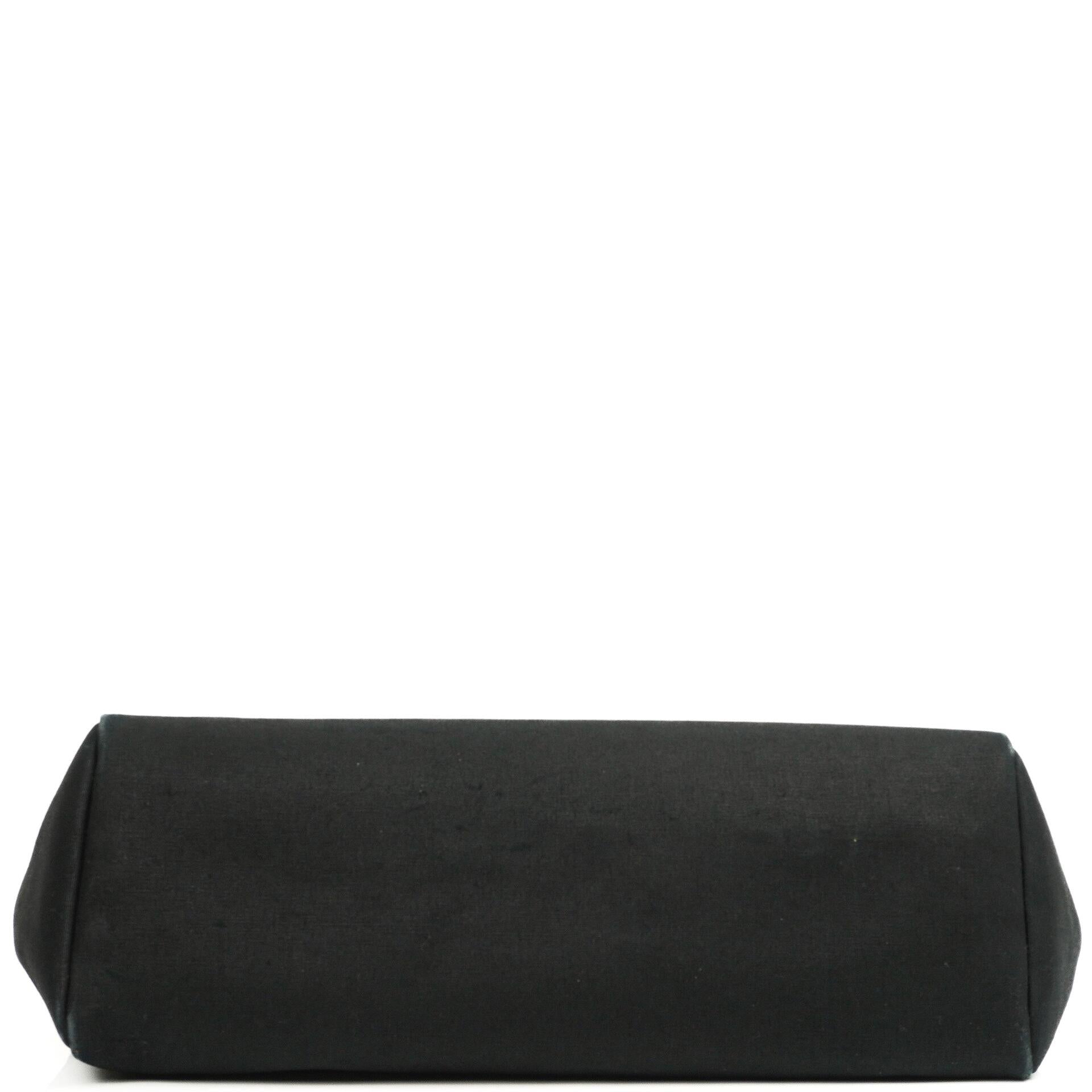 Hermes Herbag Cabas Schwarze Toile Vache Hunter MM 2 in 1 Tasche