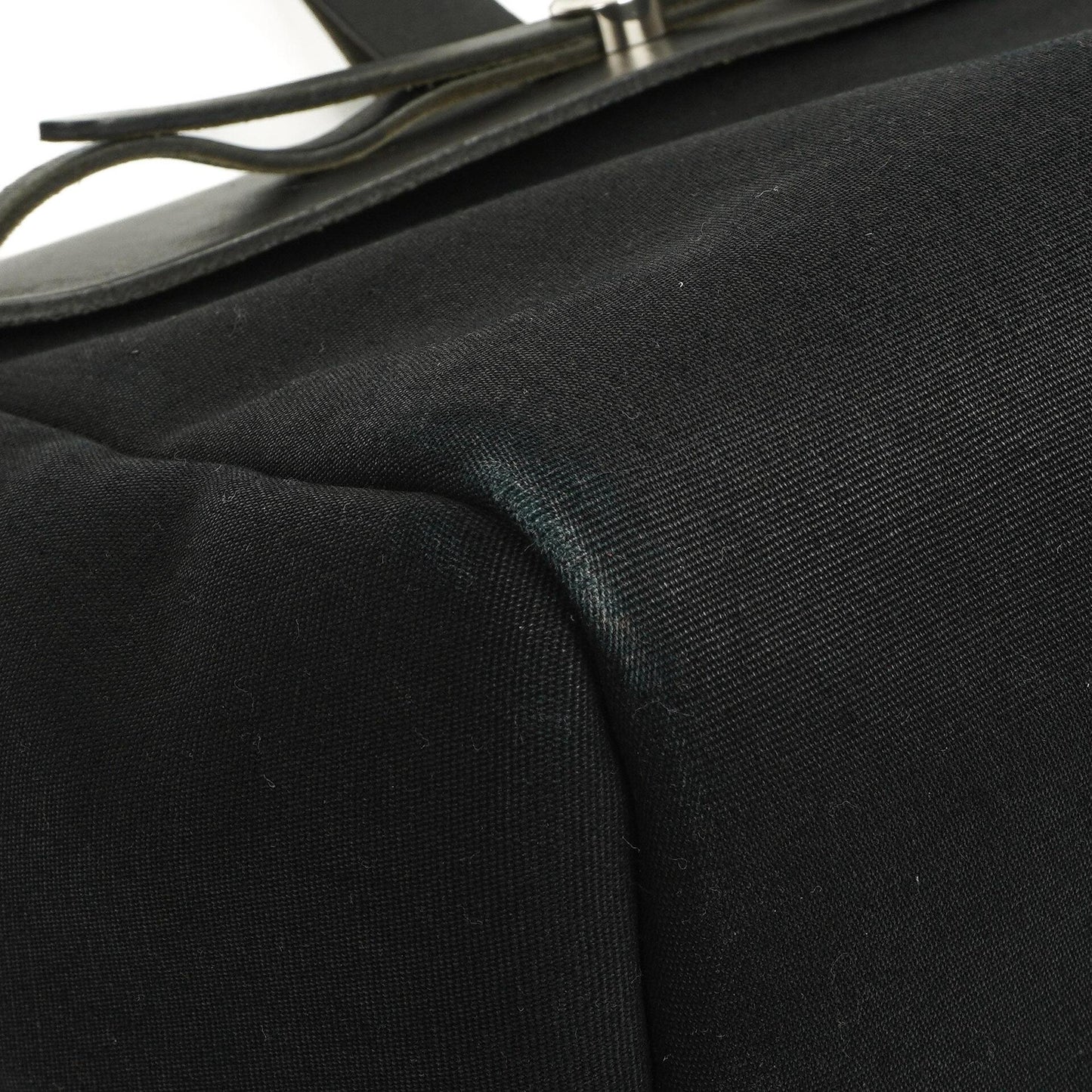 Hermes Herbag Cabas Schwarze Toile Vache Hunter MM 2 in 1 Tasche