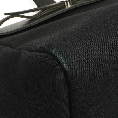 Hermes Herbag Cabas Schwarze Toile Vache Hunter MM 2 in 1 Tasche
