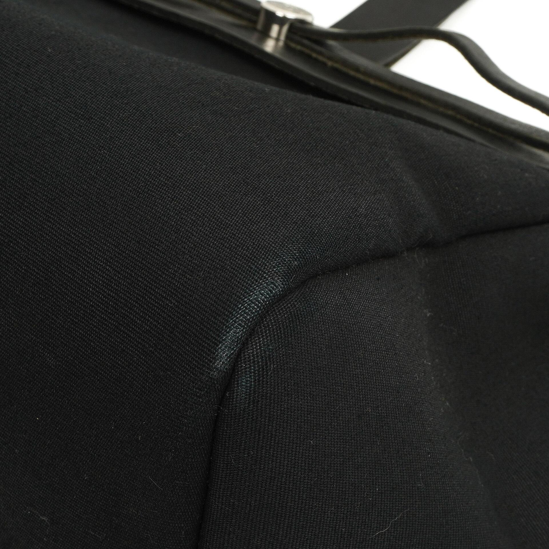 Hermes Herbag Cabas Schwarze Toile Vache Hunter MM 2 in 1 Tasche
