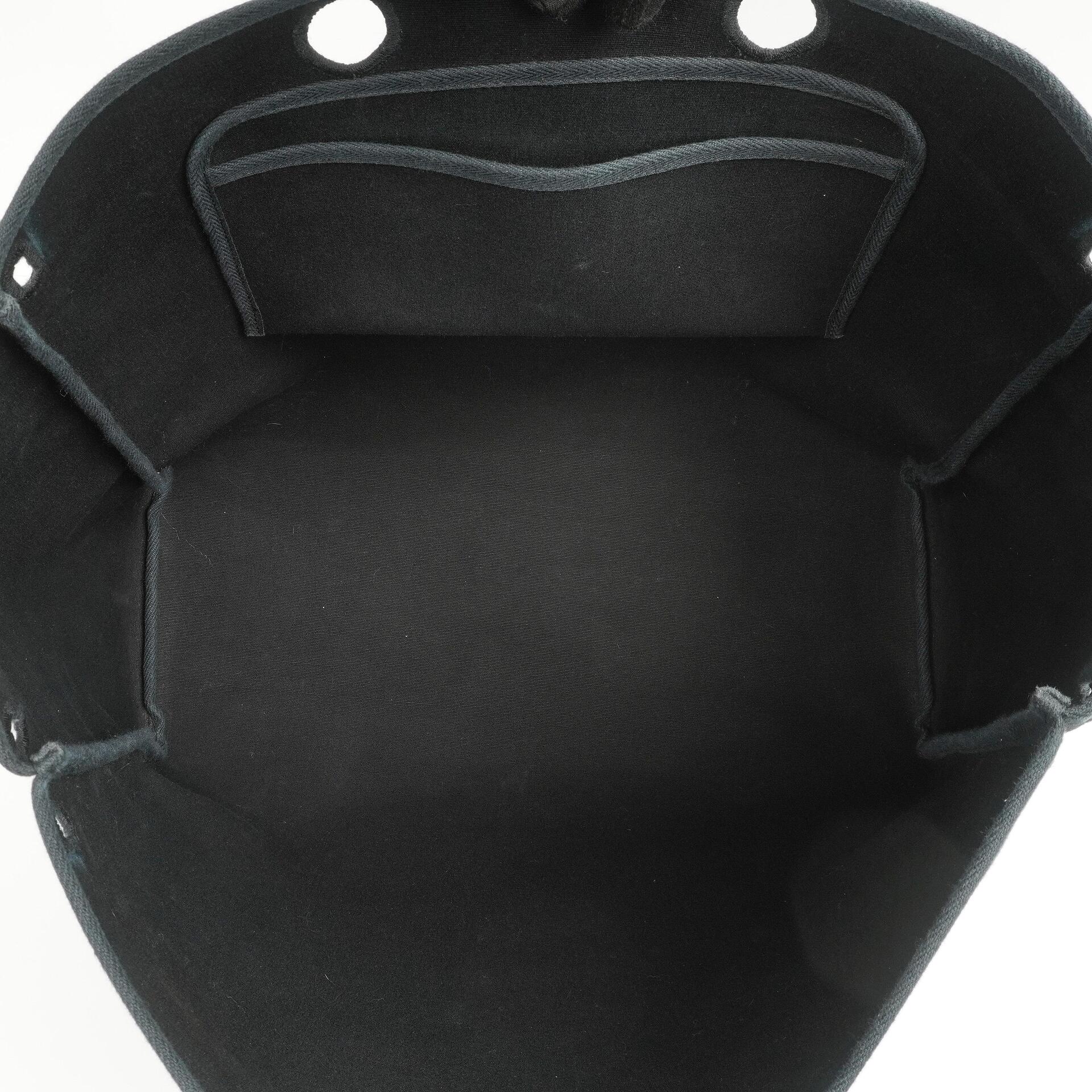 Hermes Herbag Cabas Schwarze Toile Vache Hunter MM 2 in 1 Tasche