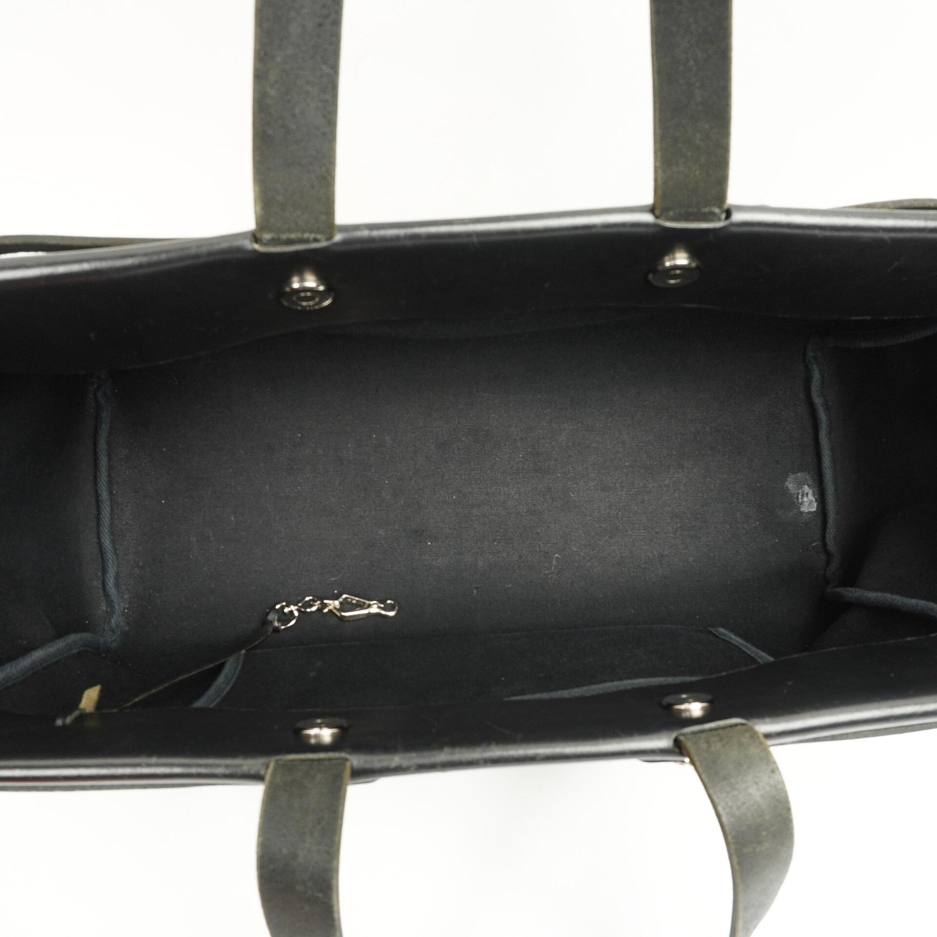 Hermes Herbag Cabas Schwarze Toile Vache Hunter MM 2 in 1 Tasche