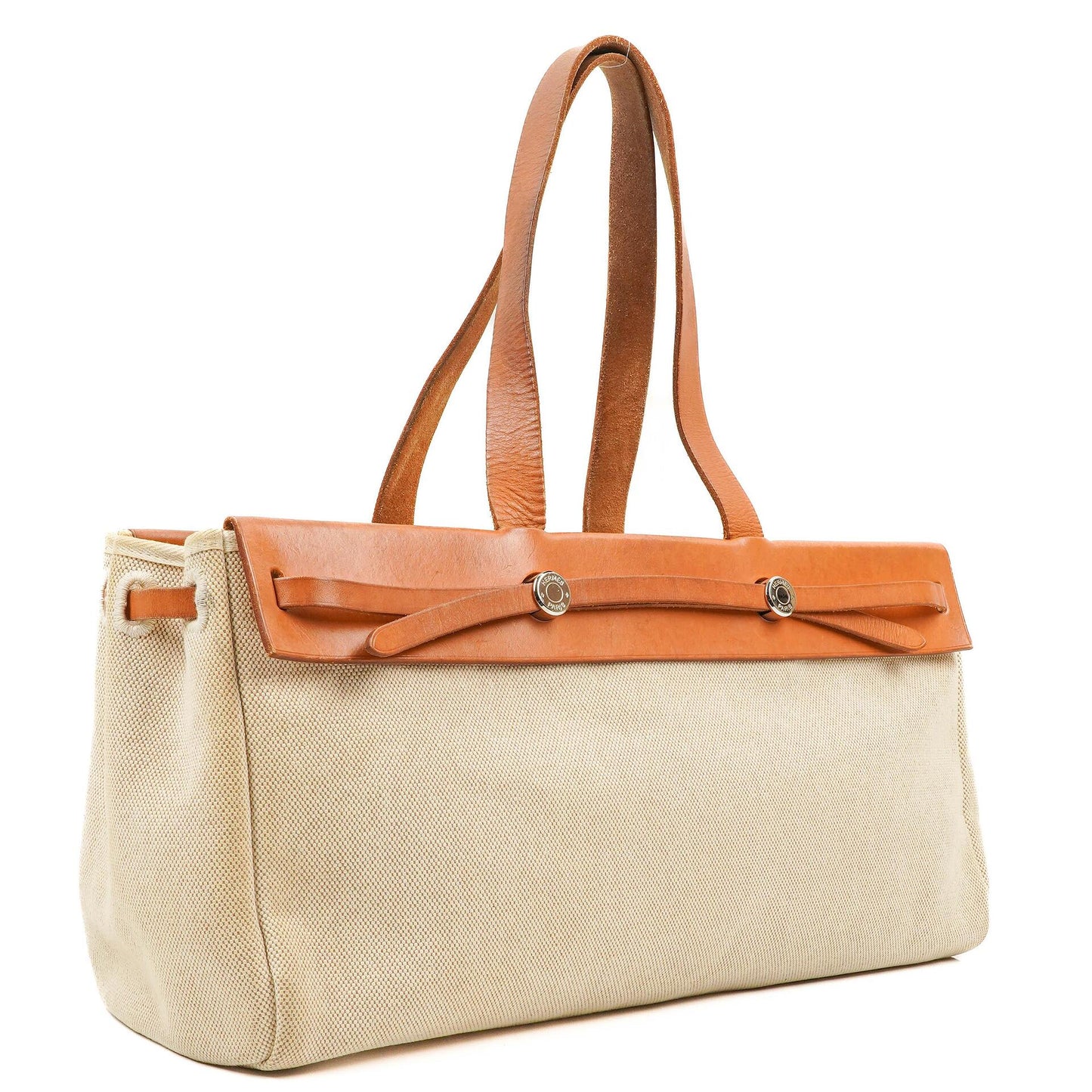 Hermès Herbag Cabas Canvas Vache Hunter MM 2-in-1 Tasche
