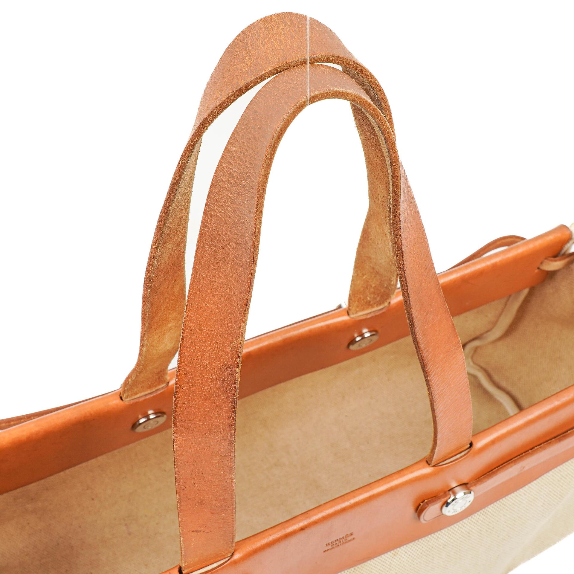 Hermès Herbag Cabas Canvas Vache Hunter MM 2-in-1 Tasche
