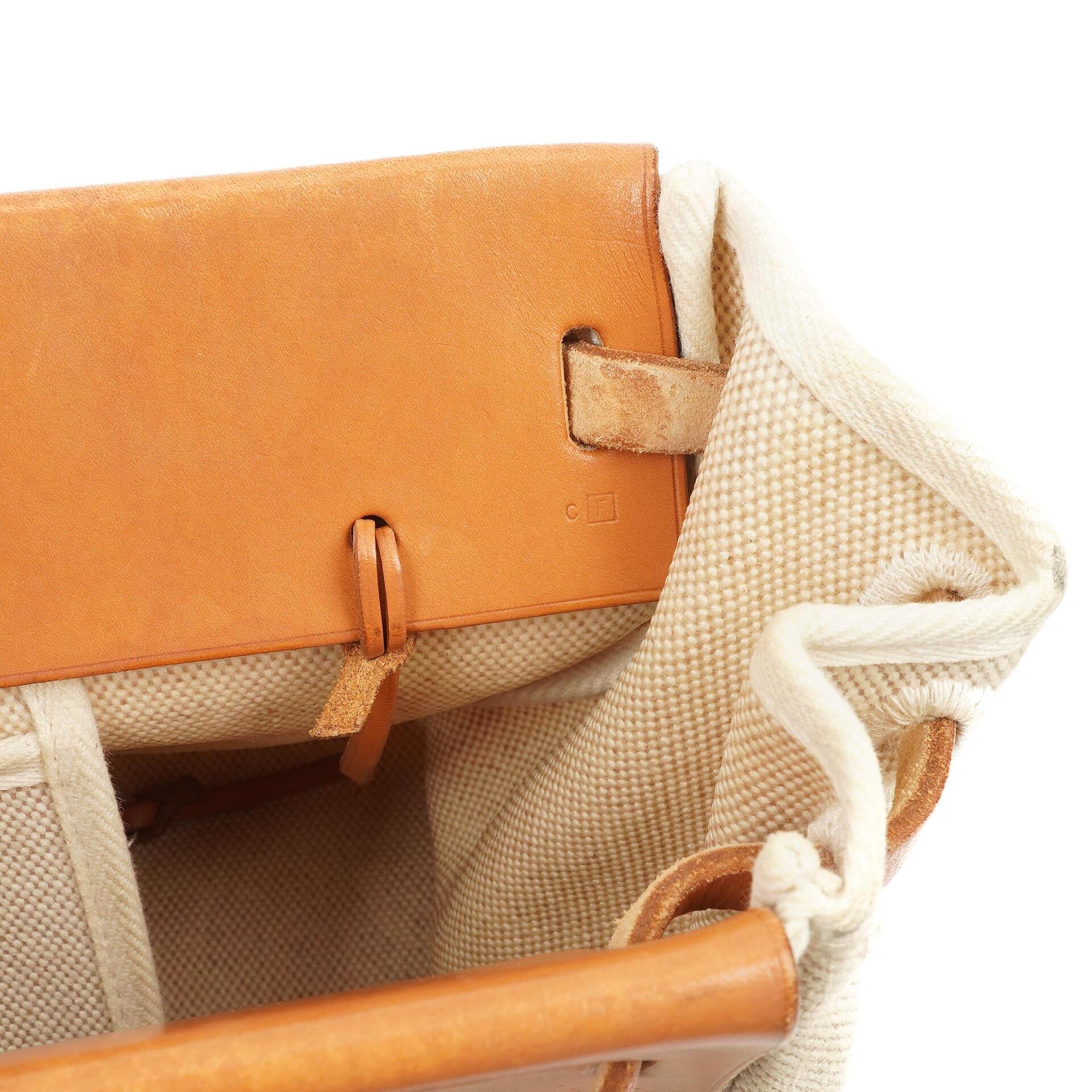 Hermès Herbag Cabas Canvas Vache Hunter MM 2-in-1 Tasche