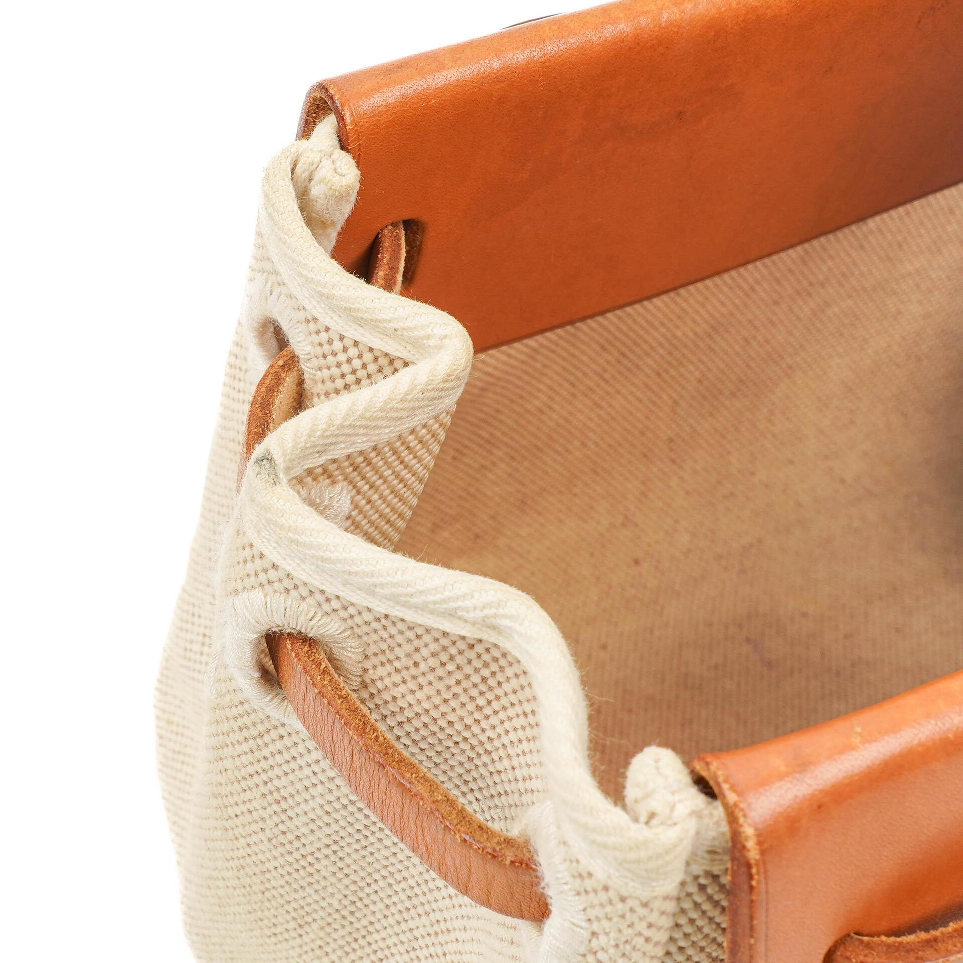 Hermès Herbag Cabas Canvas Vache Hunter MM 2-in-1 Tasche