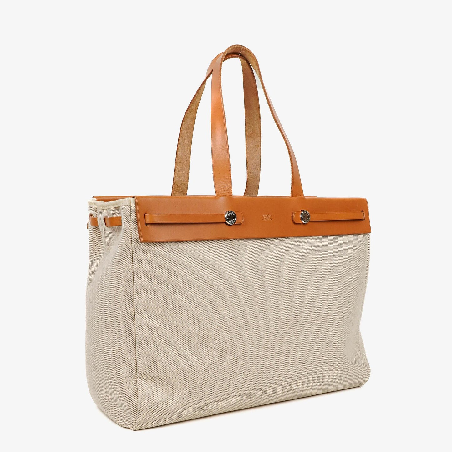 Hermès Herbag Cabas Canvas Vache Hunter MM 2-in-1 Tasche