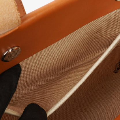 Hermès Herbag Cabas Canvas Vache Hunter MM 2-in-1 Tasche