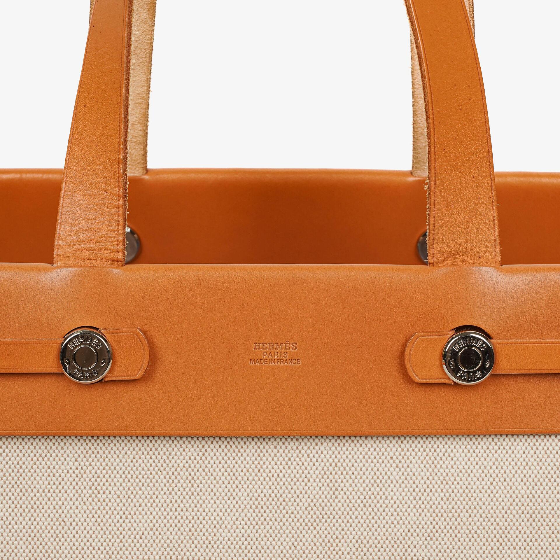 Hermès Herbag Cabas Canvas Vache Hunter MM 2-in-1 Tasche