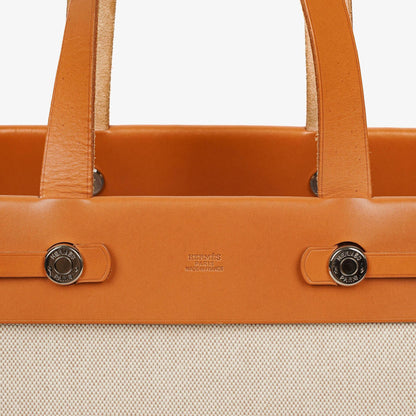 Hermès Herbag Cabas Canvas Vache Hunter MM 2-in-1 Tasche