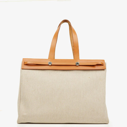 Hermes Herbag Cabas Canvas Vache Hunter MM 2-in-1 Tasche