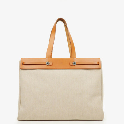 Hermes Herbag Cabas Canvas Vache Hunter MM 2-in-1 Tasche