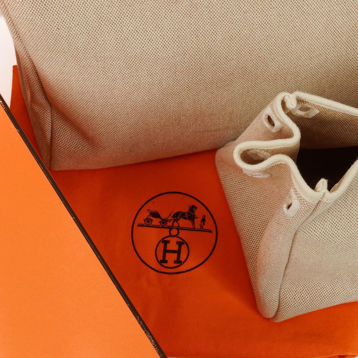 Hermes Herbag Cabas Canvas Vache Hunter MM 2-in-1 Tasche