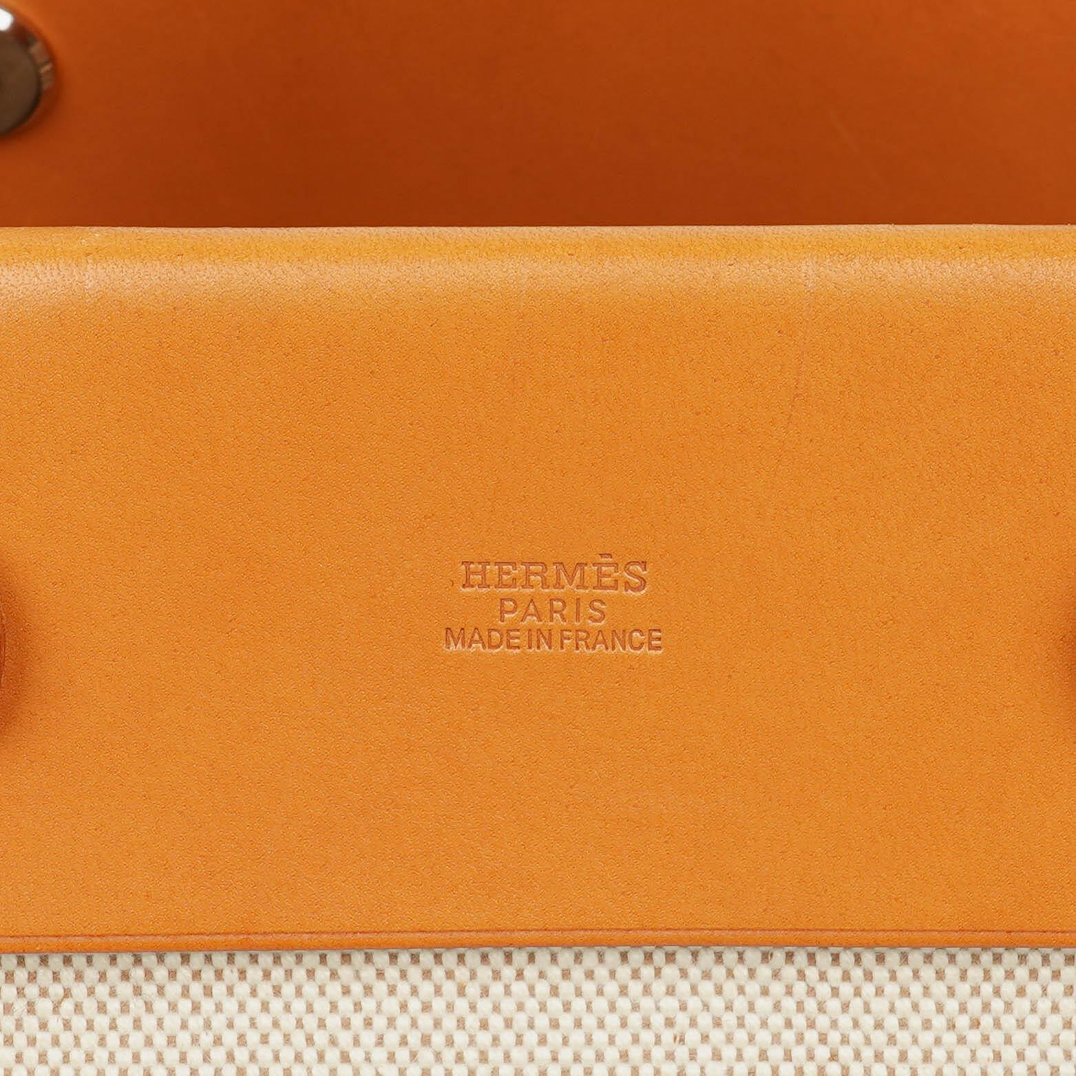 Hermes Herbag Cabas Canvas Vache Hunter MM 2-in-1 Tasche