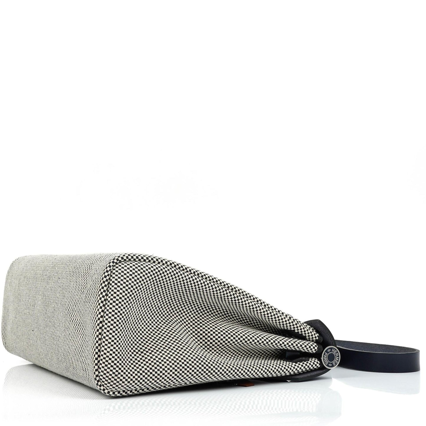 Hermès Herbag Horseshoe Stamp (HSS) Zip PM In Bleu Indigo Vache Hunter Und Criss Viking Stoff Mit Palladium Beschlägen