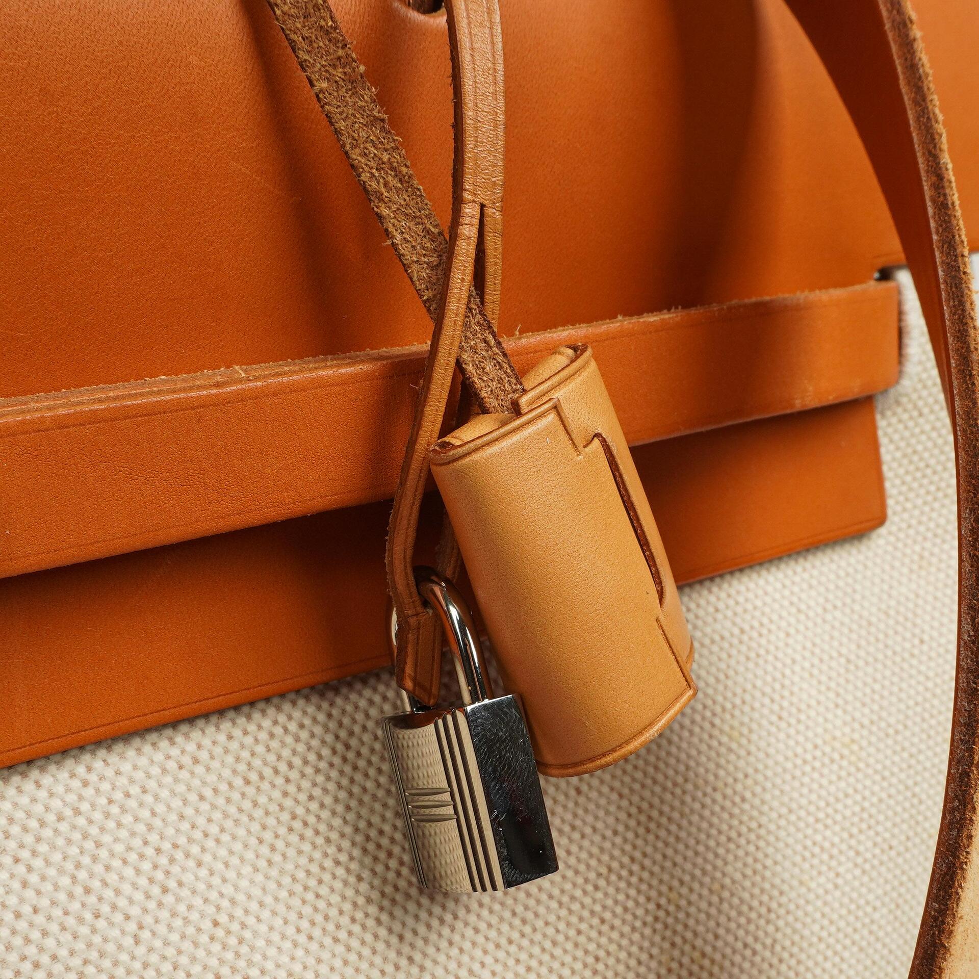 Hermes Herbag MM Natur Toile Vache Hunter 2-in-1 Tasche 1999