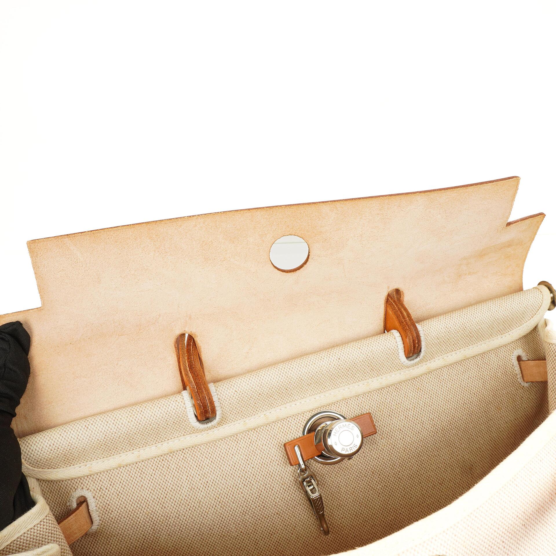 Hermes Herbag MM Natur Toile Vache Hunter 2-in-1 Tasche 1999