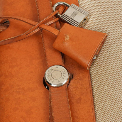 Hermes Herbag MM 2 In 1 Tasche Natural Toile Vache Hunter