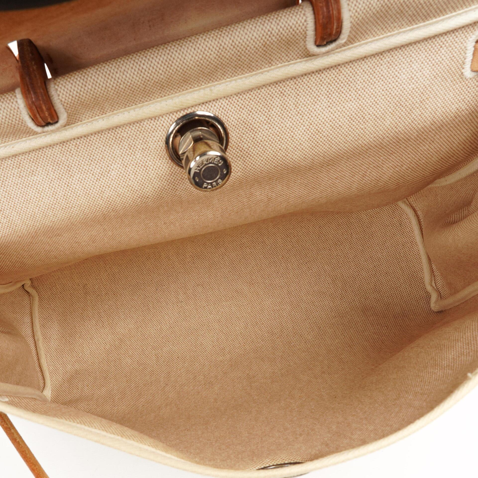 Hermes Herbag MM 2 In 1 Tasche Natural Toile Vache Hunter